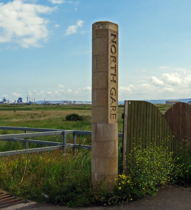 Pillar marking the entrance to the North Gare